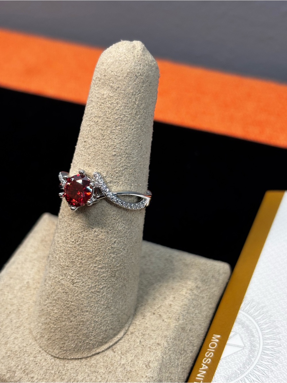 Sliver Plated Moissanite Ring - Picture 4 of 5